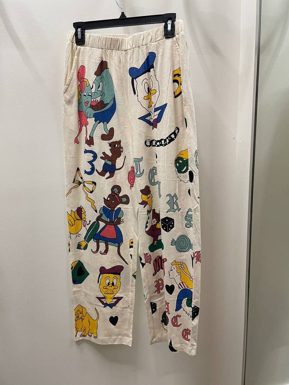 NEW PAPERLACE women's whimsical dream story book pants in white